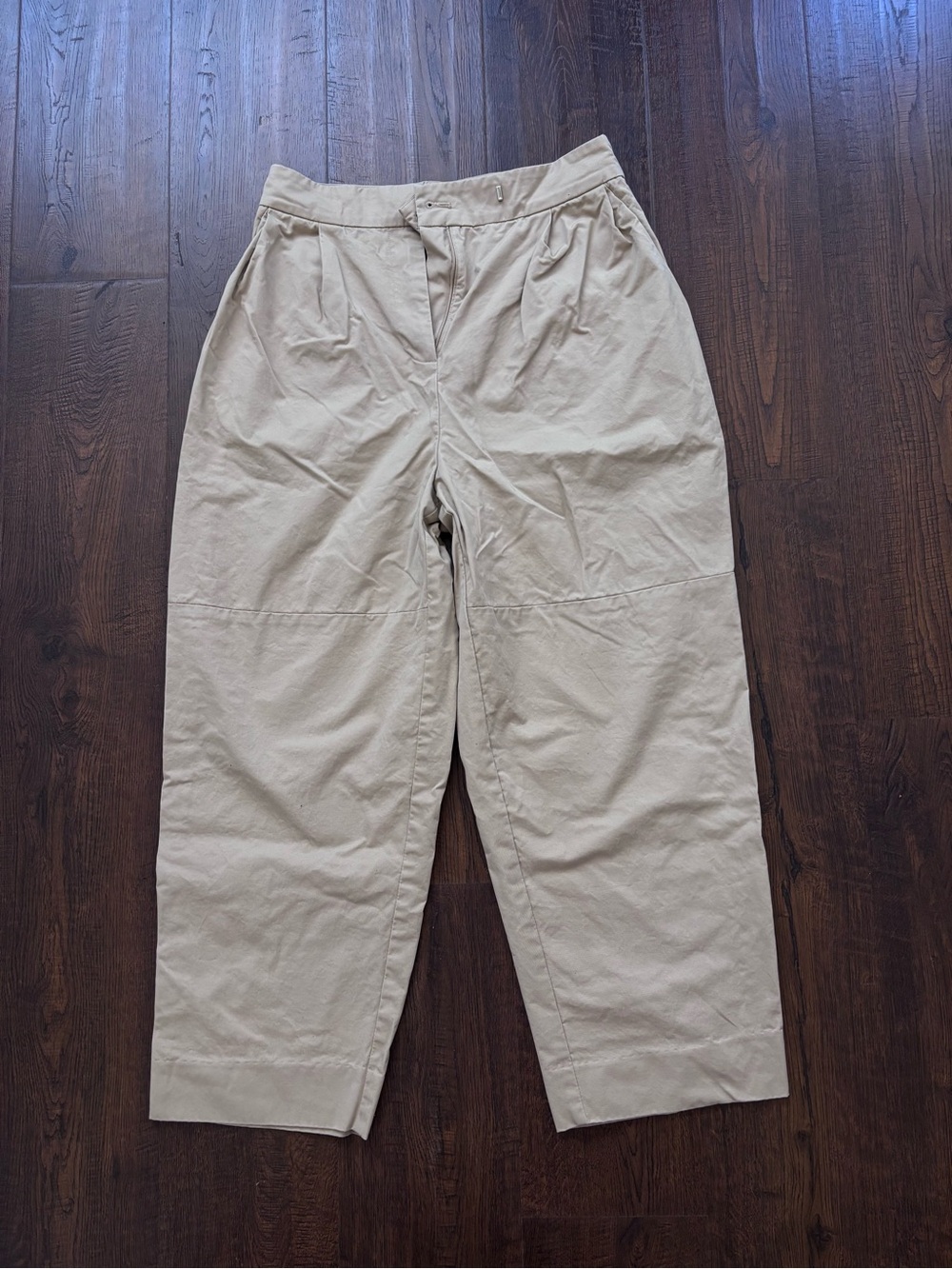 Love, Bonito beige cropped wide-leg trousers
